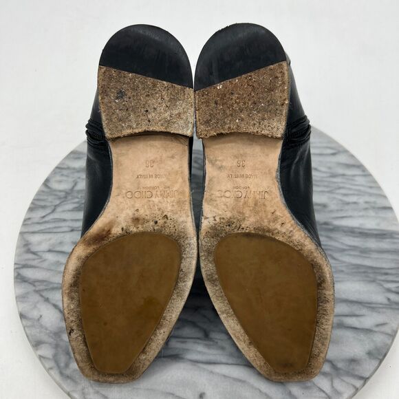 Jimmy Choo Mitchell Flat Strap Ankle Boots Women 36 Black Leather Buckle Accent - Picture 7 of 14